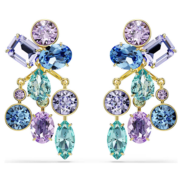 Pozlacené náušnice 2v1 s krystaly Swarovski Gema 5737450