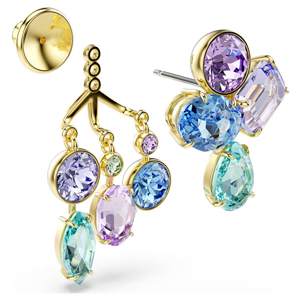 Pozlacené náušnice 2v1 s krystaly Swarovski Gema 5737450