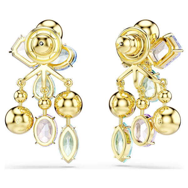Pozlacené náušnice 2v1 s krystaly Swarovski Gema 5737450