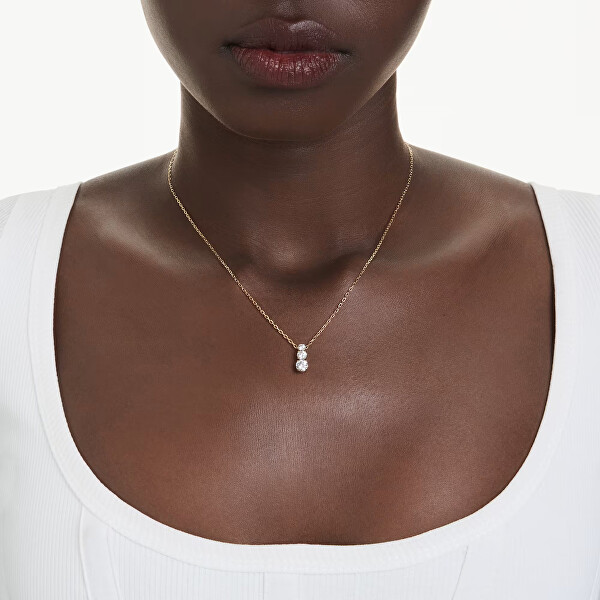 Pozlacený náhrdelník s třpytivým přívěskem Stilla Attract 5723298