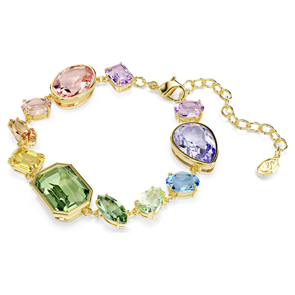Brățară placată cu aur cu cristale colorate Swarovski Gema 5737453