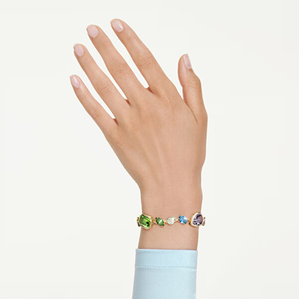 Brățară placată cu aur cu cristale colorate Swarovski Gema 5737453