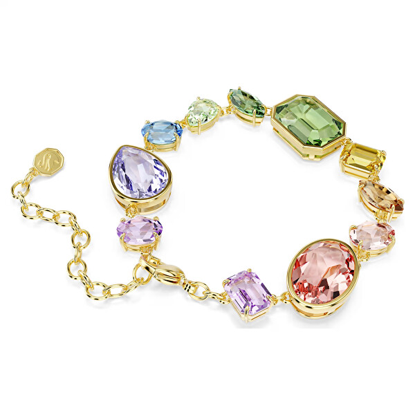 Brățară placată cu aur cu cristale colorate Swarovski Gema 5737453