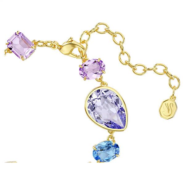 Brățară placată cu aur cu cristale colorate Swarovski Gema 5737453