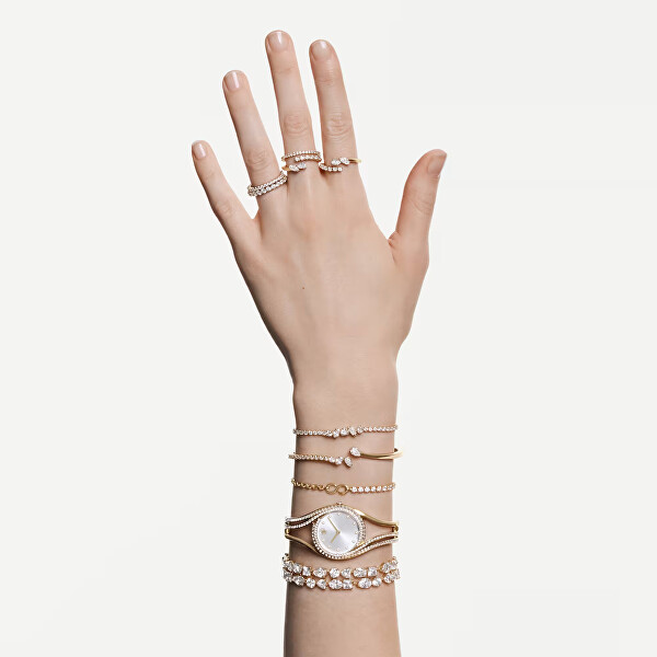 Pozlátený náramok s čírymi Swarovski Zirconia Mesmera 5747939