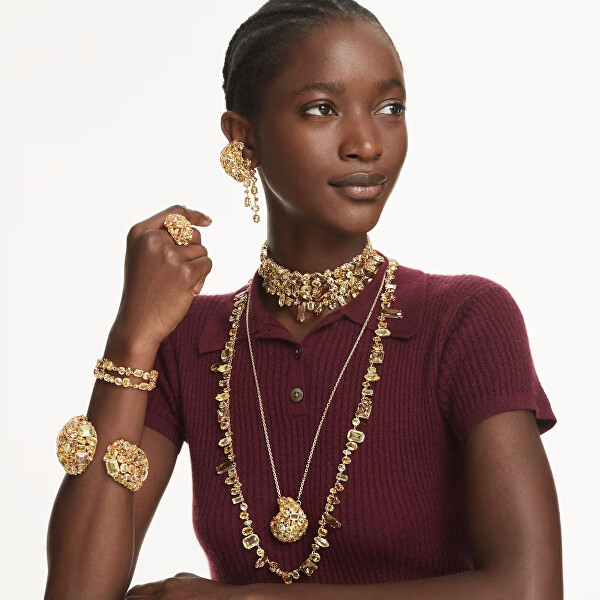 Pozlacený náramek se žlutými krystaly Gema 5718072