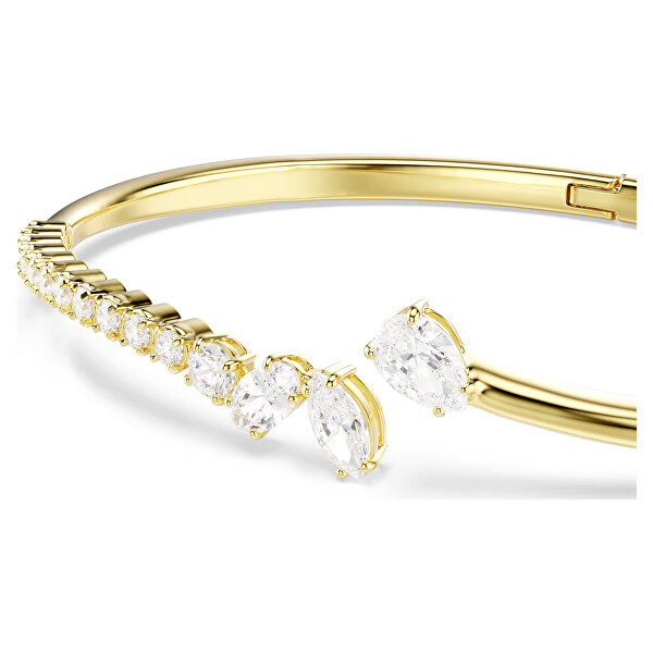 Pozlacený pevný náramek se Swarovski zirkony Mesmera 5761639