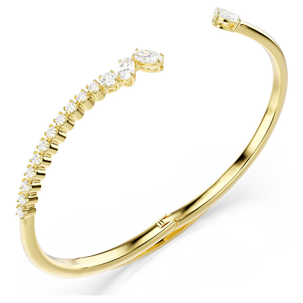 Pozlacený pevný náramek se Swarovski zirkony Mesmera 5761639