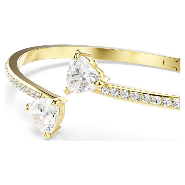 Pozlacený pevný náramek Srdíčka Mesmera 5733511