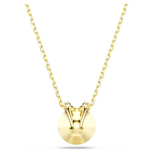 Překrásný pozlacený náhrdelník se zeleným krystalem Bella 5735387