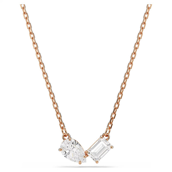 Půvabná sada pozlacených šperků s krystaly Mesmera 5734246 (náušnice, náhrdelník)