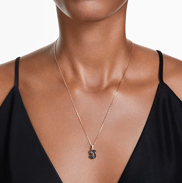 Affascinante collana in bronzo con cristalli Iconic Swan 5678046