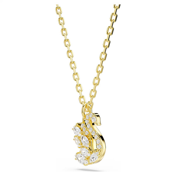 Půvabný pozlacený náhrdelník s krystaly Swan 5754626
