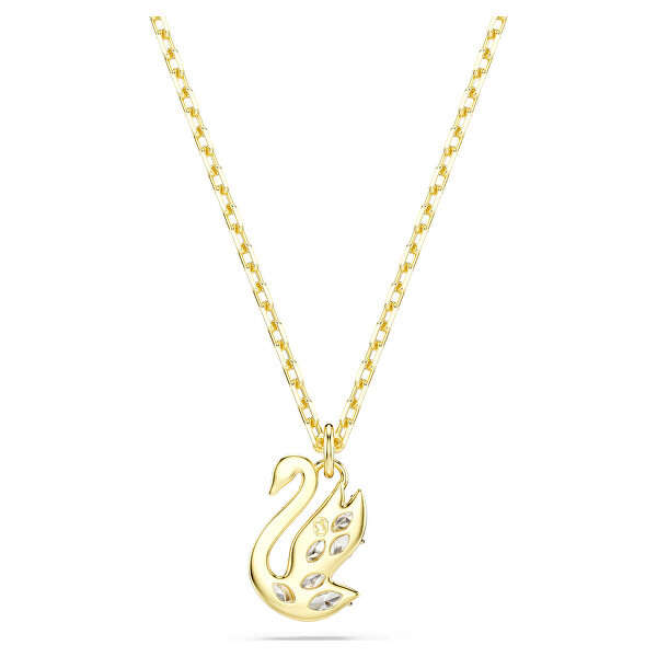 Půvabný pozlacený náhrdelník s krystaly Swan 5754626