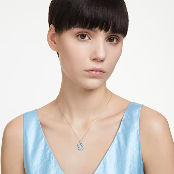 Pôvabný náhrdelník s modrou Labutou Iconic Swan 5660594