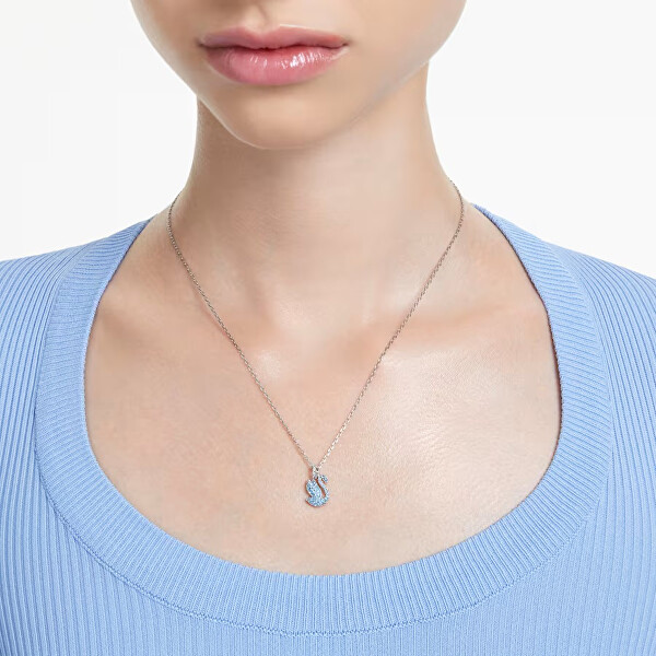 Nežný náhrdelník s modrou Labutou Iconic Swan 5680422