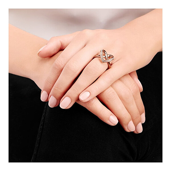 Romantický bronzový prsten se srdíčkem Cupidon