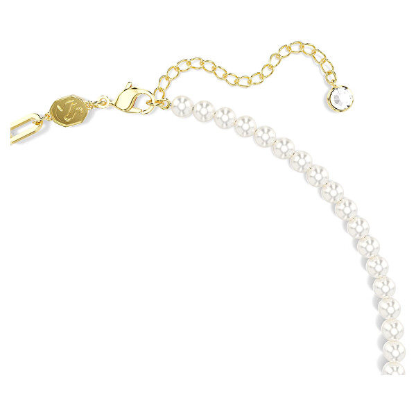 Roztomilý pozlátený náhrdelník so Swarovski perlami Teddy 5669162
