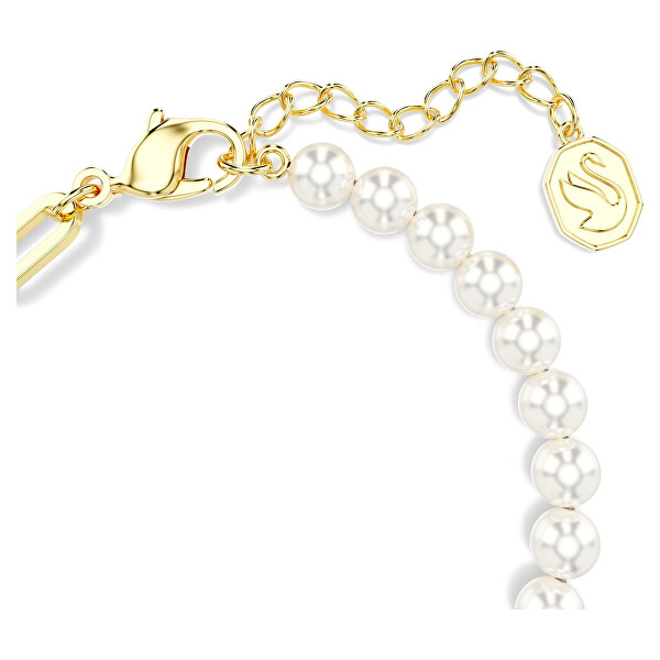 Brățară drăguță placată cu aur cu perle Swarovski Teddy 5669167
