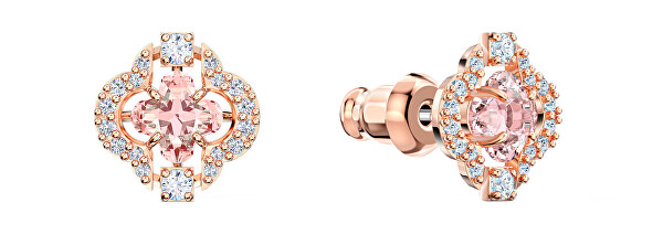 Set de bijuterii placat cu aur roz cu cristale Sparkling Dance 5516488 (colier, cercei)