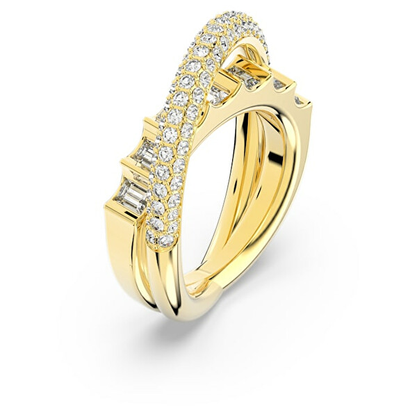 Anello elegante in acciaio placcato oro Rota 5661057