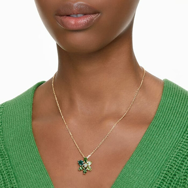 Štýlový pozlátený náhrdelník s kryštálmi Gema 5658399