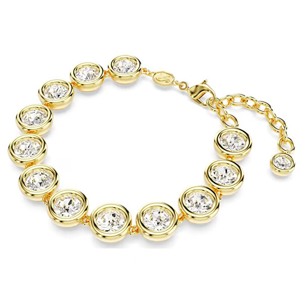 Brățară elegantă placată cu aur cu cristale transparente Imber Tennis 5682586