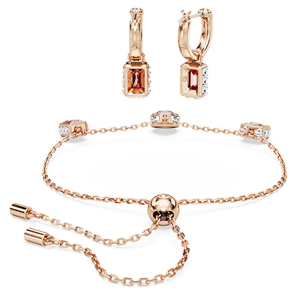 Set di gioielli placcati in oro rosa con cristalli Stilla 5662923 (orecchini, bracciale)