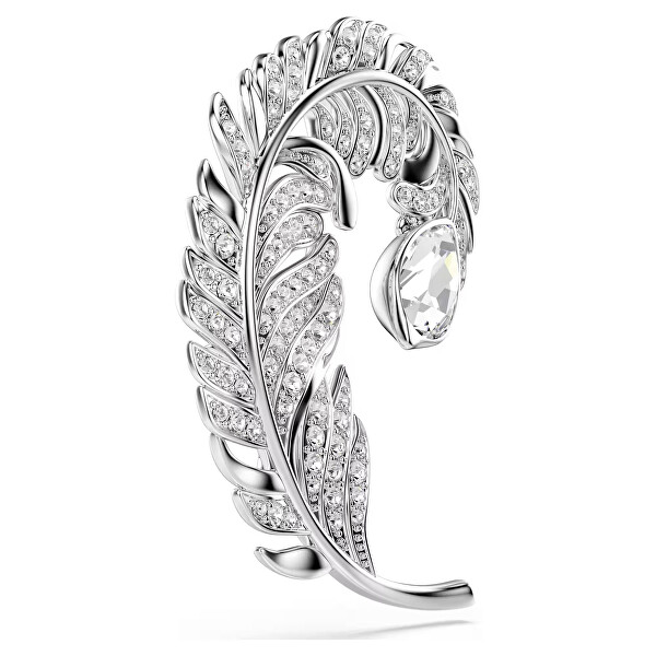 Třpytivá brož Pírko se Swarovski krystaly Idyllia 5747549