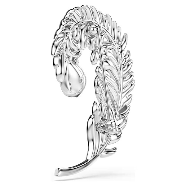 Třpytivá brož Pírko se Swarovski krystaly Idyllia 5747549