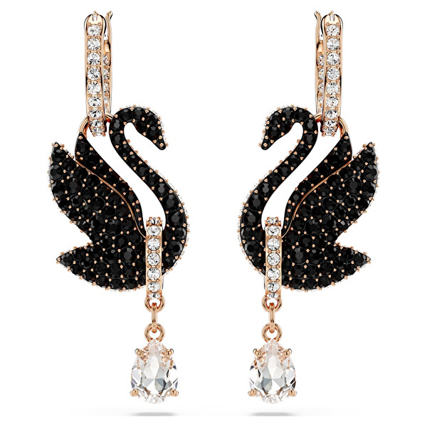 Splendidi orecchini a forma di cigno 2in1 con cristalli Iconic Swan 5678047