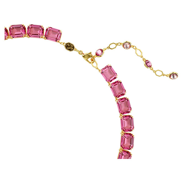 Výrazný náhrdelník s ružovými kryštálmi Millenia 5683429