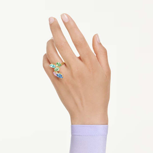 Výrazný prsteň s farebnými Swarovski kryštálmi Gema 5746907
