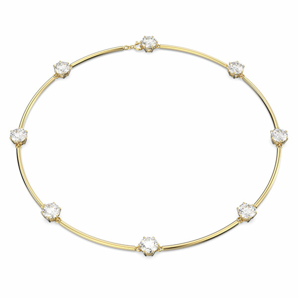 Elegantný pozlátený náhrdelník s kryštálmi Constella 5622720
