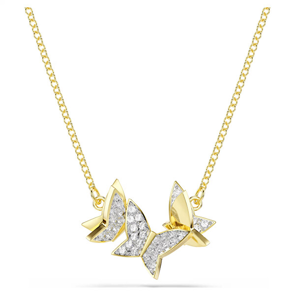 Elegantní pozlacený náhrdelník Motýl Idyllia Lilia 5736068