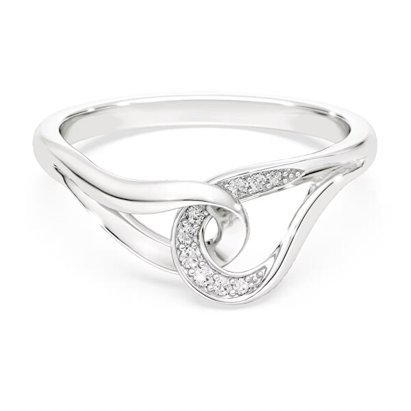 Inel elegant din argint cu zirconii Classica 5745566