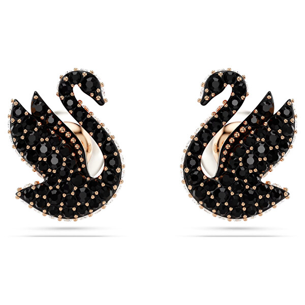 Orecchini iconici con cristalli neri Swan 5684608