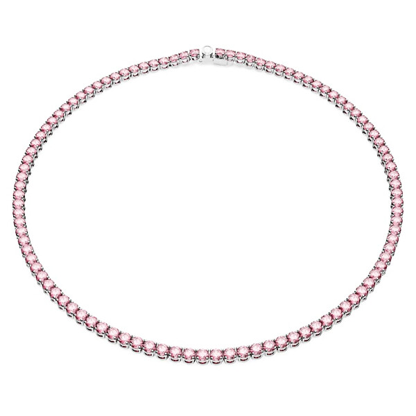 Luxusný náhrdelník s ružovými kryštálmi Matrix Tennis 5681800