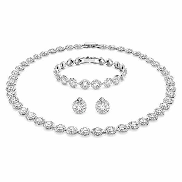 Set de bijuterii din cristal de lux Angelic 5367853 (cercei, brățară, colier)