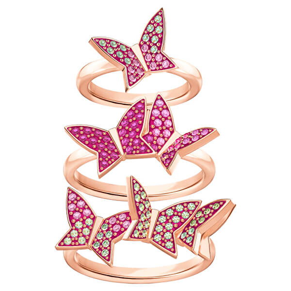 Módní bronzová sada prstenů s motýlky 5409020