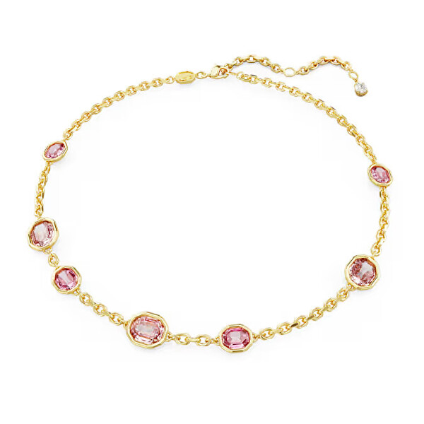 Collana fashion placcata oro con cristalli rosa Imber 5684239