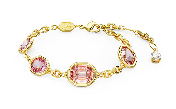 Modisches vergoldetes Armband mit rosa Kristallen Imber 5684537