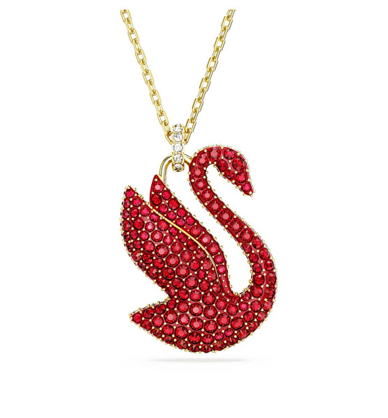 Oslnivý pozlátený náhrdelník s Labutou Iconic Swan 5647871