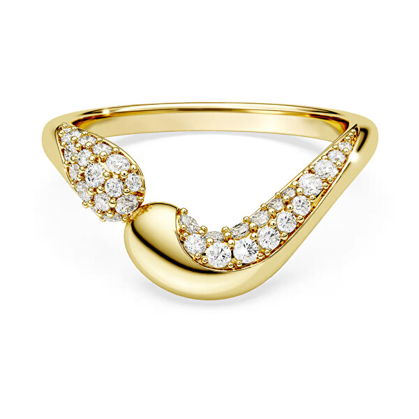 Inel deschis placat cu aur cu zirconii Classica 5746355