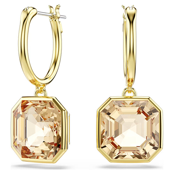 Elegantní pozlacené náušnice s hnědými krystaly Millenia 5731148