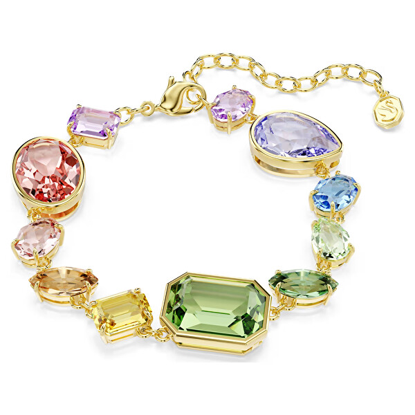 Brățară placată cu aur cu cristale colorate Swarovski Gema 5737453