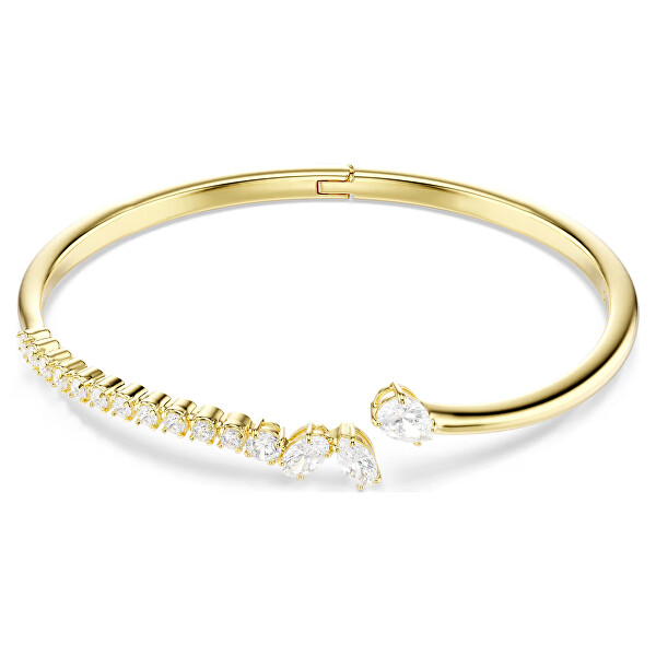 Pozlacený pevný náramek se Swarovski zirkony Mesmera 5761639