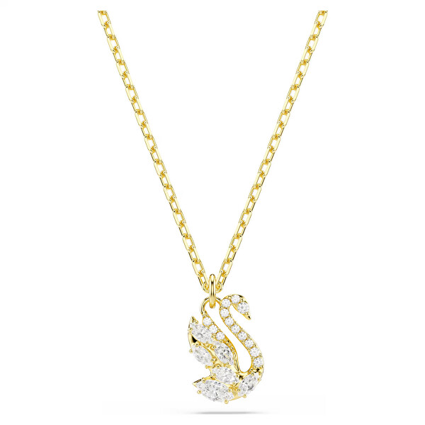 Půvabný pozlacený náhrdelník s krystaly Swan 5754626