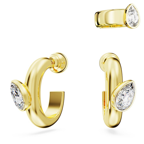 Set di orecchini placcati in oro con cristalli Dextera 5663262