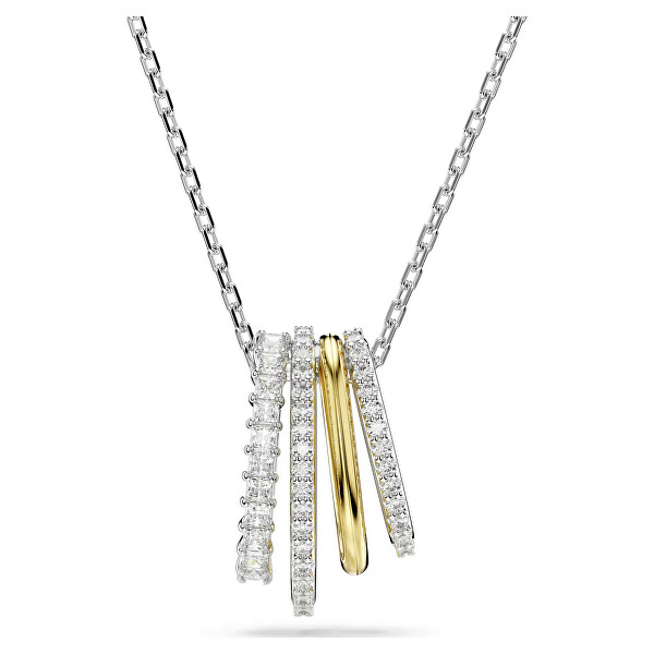 Elegante collana bicolore con cristalli Hyperbola 5696626